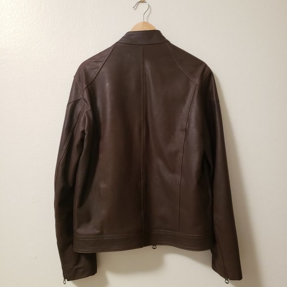 OLD FLORENCE LEATHER FACTORY Jacket in Brown - Handmade in Italy, Men's Size M - Picture 2 of 8
